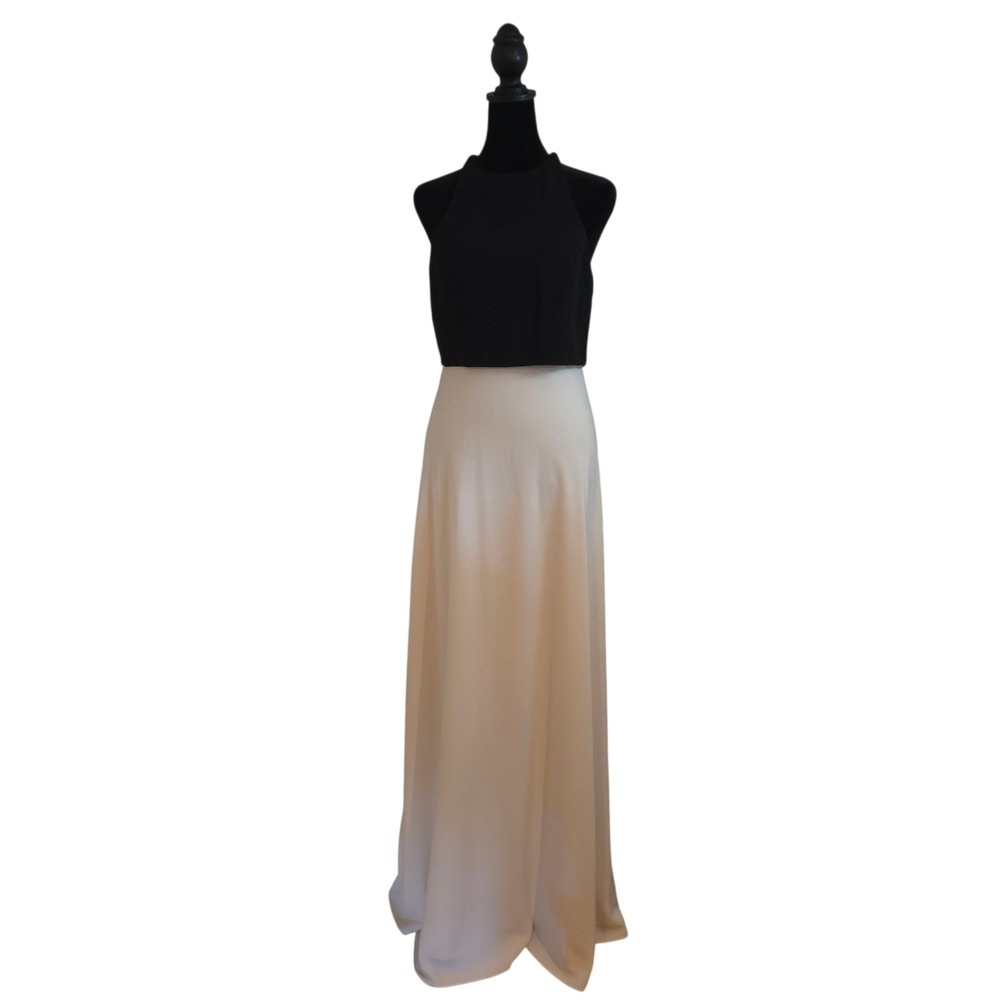 🖤Jill Stuart Black Halter Top Ivory Maxi Dress - Picture 2 of 16